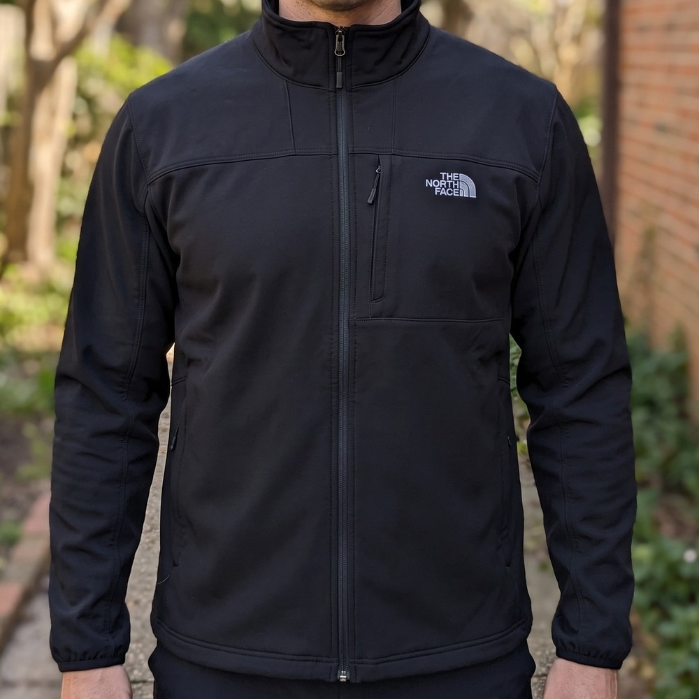 The North Face Mens Apex Bionic Softshell Jacket Black Full Zip Windproof XXL